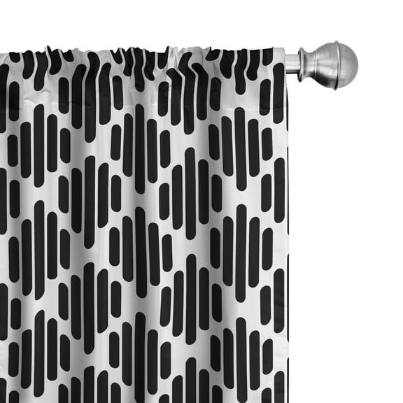 Ambesonne Black and White Window Curtains, Modern Boho Mosaic, Each 28" W x 63" L, Charcoal Grey