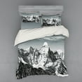 thumbnail image 1 of Ambesonne Black and White Bedding Set 4 Pcs, Mountain Peaks, Queen, Black White Grey, 1 of 3