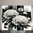 thumbnail image 1 of Ambesonne Black and White Curtains 2 Panel Set, Mid Century Peony, 108" x 90", Charcoal Grey and Dimgray, 1 of 2