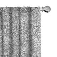 thumbnail image 1 of Ambesonne Black and White Curtains, Floral Paisleys, Pair of 28"x63", Black White, 1 of 5