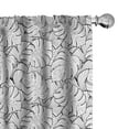 thumbnail image 1 of Ambesonne Black and White Curtains, Palm Leafage, Pair of 28"x95", Black White, 1 of 5