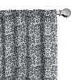thumbnail image 1 of Ambesonne Black and White Curtains, Skull in Flora, Pair of 28"x84", Charcoal Grey and White, 1 of 5