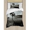 thumbnail image 1 of Ambesonne Black and White Duvet Cover Sets, Lonely Tree, 2-Twin, Pale Grey, 1 of 4