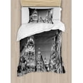 thumbnail image 1 of Ambesonne Black and White Duvet Cover Sets, Madrid at Night, 2-Twin, Black White Grey, 1 of 3