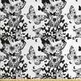 thumbnail image 1 of Ambesonne Black and White Fabric by the Yard Upholstery, Butterfly Motif, 2 Yards, Black White, 1 of 4
