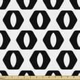 thumbnail image 1 of Ambesonne Black and White Fabric by the Yard Upholstery, Monotone Hexagons, 2 Yards, Charcoal Grey, 1 of 5