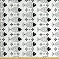 thumbnail image 1 of Ambesonne Black and White Fabric by the Yard Upholstery, Ocean Sea Life, 3 Yards, Black and White, 1 of 4