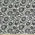thumbnail image 1 of Ambesonne Black and White Fabric by the Yard Upholstery, Simple Flower, 2 Yards, Black White, 1 of 4