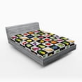 thumbnail image 1 of Ambesonne Black and White Fitted Sheet, Kitchen Fruits, Queen Size, Multicolor, 1 of 3