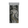 thumbnail image 1 of Ambesonne Black and White Fitted Sheet & Pillow Sham Set, Asphalt Road, Twin, Black Grey Yellow, 1 of 2