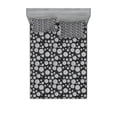 thumbnail image 1 of Ambesonne Black and White Fitted Sheet & Pillow Sham Set, Boho Balls of Yarn, Full, Black and White, 1 of 2