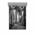 thumbnail image 1 of Ambesonne Black and White Fitted Sheet & Pillow Sham Set, Dark Alleyway, Full, Black and White, 1 of 3