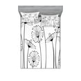 thumbnail image 1 of Ambesonne Black and White Fitted Sheet & Pillow Sham Set, Meadows, Full, Black White, 1 of 2