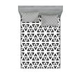 thumbnail image 1 of Ambesonne Black and White Fitted Sheet & Pillow Sham Set, Modern Triangle, Queen, Black and White, 1 of 2