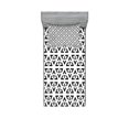 thumbnail image 1 of Ambesonne Black and White Fitted Sheet & Pillow Sham Set, Modern Triangle, Twin, Black and White, 1 of 2