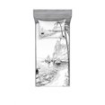 thumbnail image 1 of Ambesonne Black and White Fitted Sheet & Pillow Sham Set, Sea Coast Holiday, Twin, Black White, 1 of 2
