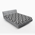 thumbnail image 1 of Ambesonne Black and White Fitted Sheet, Stripes Pattern, King Size, Black White, 1 of 3