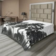 thumbnail image 1 of Ambesonne Black and White Flat Sheet, Summer Forest, Queen Size, Grey White Charcoal Grey, 1 of 1