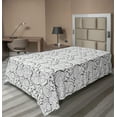 thumbnail image 1 of Ambesonne Black and White Flat Sheet, Swirling Motifs, Twin Size, Black and White, 1 of 1