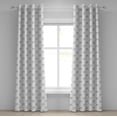 thumbnail image 1 of Ambesonne Black and White Grommet Curtain, Musical Notes, 50" x 108", Charcoal Grey, 1 of 6