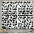 thumbnail image 1 of Ambesonne Black and White Kitchen Curtains, Chinese Bears, 55"x39", Black White, 1 of 1