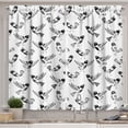thumbnail image 1 of Ambesonne Black and White Kitchen Curtains, Curious Bird Motifs, 55"x39", Black White, 1 of 3