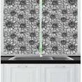 thumbnail image 1 of Ambesonne Black and White Kitchen Curtains, Dahlia Botany, 55"x39", Black White, 1 of 3