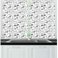 thumbnail image 1 of Ambesonne Black and White Kitchen Curtains, Lingerie Doodle, 55"x39", Black White, 1 of 2