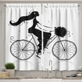 thumbnail image 1 of Ambesonne Black and White Kitchen Curtains, Woman Flowers, 55"x39", Black and White, 1 of 3