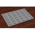 thumbnail image 1 of Ambesonne Black and White Place Mats Set of 4, Motifs in Squares, Standard Size, Black and White, 1 of 4