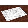 thumbnail image 1 of Ambesonne Black and White Place Mats Set of 4, Winter Tree, Standard Size, White Black, 1 of 4