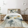 thumbnail image 1 of Ambesonne Black and White Quilted Bedspread Set 2 Pcs, Abstract Details, Twin Size, Blue Grey Amber Coconut, 1 of 4
