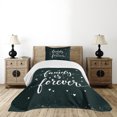 thumbnail image 1 of Ambesonne Black and White Quilted Bedspread Set 2 Pcs, Family Forever, Twin Size, Black and White, 1 of 3