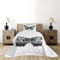 thumbnail image 1 of Ambesonne Black and White Quilted Bedspread Set 2 Pcs, Peacock Butterfly, Twin Size, Black White, 1 of 6