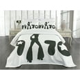 thumbnail image 1 of Ambesonne Black and White Quilted Bedspread Set 3 Pcs, 70s Woman Retro, Queen Size, Black and White, 1 of 5