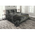 thumbnail image 1 of Ambesonne Black and White Quilted Bedspread Set 3 Pcs, Asphalt Road, King Size, Black Grey Yellow, 1 of 3