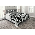 thumbnail image 1 of Ambesonne Black and White Quilted Bedspread Set 3 Pcs, Family House, Queen Size, Black and White, 1 of 3