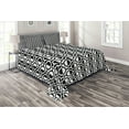 thumbnail image 1 of Ambesonne Black and White Quilted Coverlet 3 Pcs, Lattice Pattern, Queen Size, Black White, 1 of 4