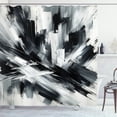 thumbnail image 1 of Ambesonne Black and White Shower Curtain, Bold Abstract Art, 69"Wx70"L, Dark Blue Grey, 1 of 4