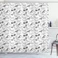 thumbnail image 1 of Ambesonne Black and White Shower Curtain, Lingerie Doodle, 69"Wx84"L, Black White, 1 of 3