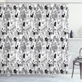 thumbnail image 1 of Ambesonne Black and White Shower Curtain, Teenage Pattern, 69"Wx84"L, White and Black, 1 of 3