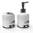 thumbnail image 1 of Ambesonne Black and White Soap Dispenser & Toothbrush Holder Set, Boy and Girl, 2 Pcs, Charcoal Grey White, 1 of 6