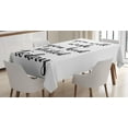 thumbnail image 1 of Ambesonne Black and White Tablecloth Rectangular Table Cover, Cursive Wording, 60"x90", Black and White, 1 of 4