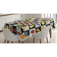 thumbnail image 1 of Ambesonne Black and White Tablecloth Rectangular Table Cover, Kitchen Fruits, 52"x70", Multicolor, 1 of 4