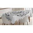 thumbnail image 1 of Ambesonne Black and White Tablecloth Rectangular Table Cover, Mandala Flowers, 60"x84", Black and White, 1 of 4