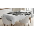 thumbnail image 1 of Ambesonne Black and White Tablecloth Rectangular Table Cover, Peacock Butterfly, 60"x90", Black White, 1 of 4