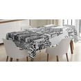thumbnail image 1 of Ambesonne Black and White Tablecloth Rectangular Table Cover, Scenery of Rome, 60"x84", Black and White, 1 of 4
