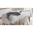 thumbnail image 1 of Ambesonne Black and White Tablecloth Rectangular Table Cover, Sketch Bear, 60"x90", Black Grey and White, 1 of 4