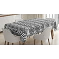 thumbnail image 1 of Ambesonne Black and White Tablecloth Rectangular Table Cover, Whirls Blots, 60"x84", Black and White, 1 of 4