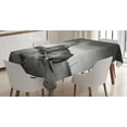 thumbnail image 1 of Ambesonne Black and White Tablecloth Rectangular Table Cover, Wild Lioness, 52"x70",, 1 of 3